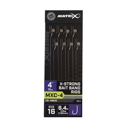Matrix MXC-4 4” X-STRONG BAIT BAND RIGS - gotowe przypony z gumką 10 cm rozmiar 16