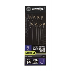 Matrix MXC-4 4” X-STRONG BAIT BAND RIGS - gotowe przypony z gumką 10 cm rozmiar 16