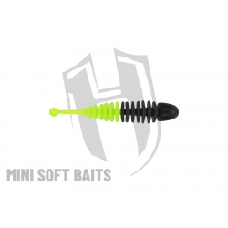 Herakles Mini Soft Baits- RINGO (42mm) kolor BLACK CHARTREUSE