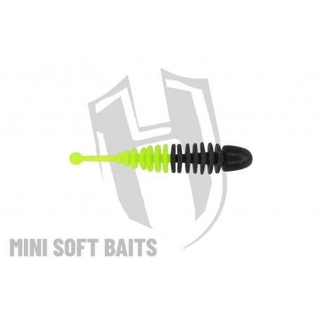 Herakles Mini Soft Baits- RINGO (42mm) kolor BLACK CHARTREUSE