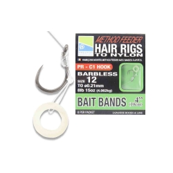 Preston Innovations Method Feeder Barbless Bait Bands 4"(10cm) - przypony