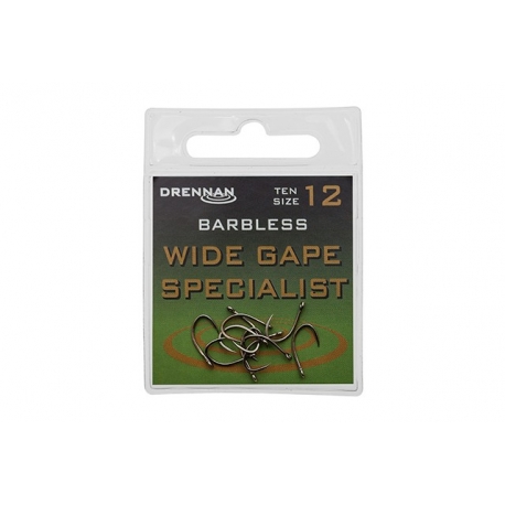 Drennan Wide Gape Specialist 12 barbless - haczyki